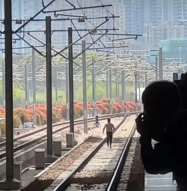 “杭州男子闯入铁路轨道狂奔与列车产生刮蹭”或触犯刑法(图1) 3-2404010T102528.png