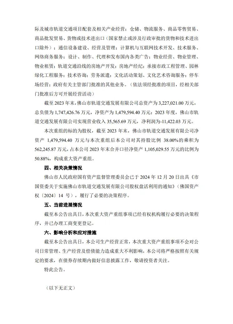佛山市建设发展集团有限公司关于重大资产重组的公告(图2) 3-2501020S045X3.jpg