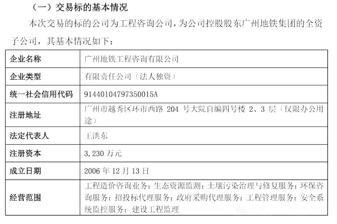 广州地铁设计院拟收购广州地铁工程咨询公司(图1) 3-25011F9205CN.jpg